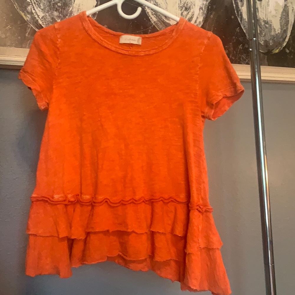 altard state orange short sleeve babydoll shirt